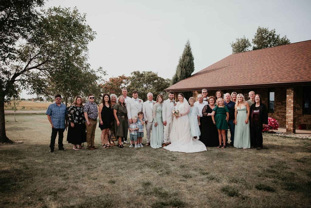 Generational family photo during wedding in Billings, MT