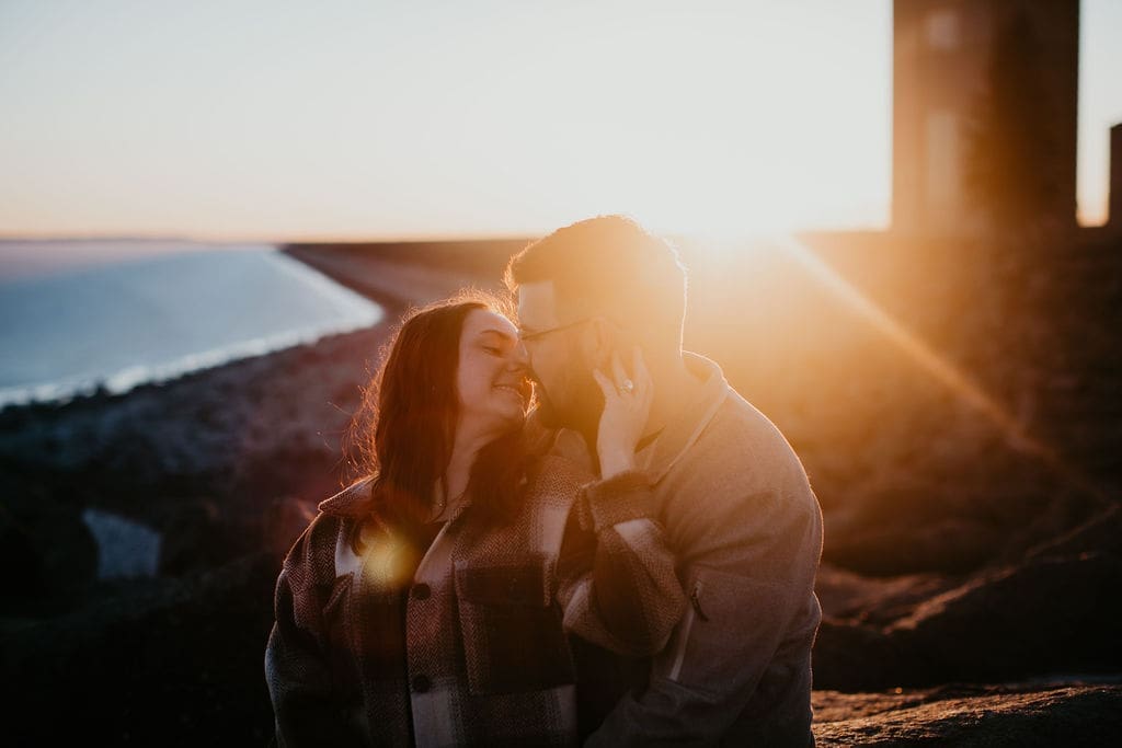 Engagement ring close-up during a golden hour session in Eastern Montana.
