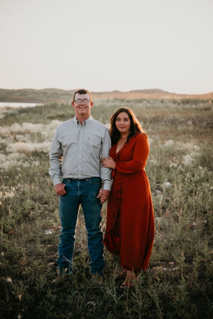 Romantic Fort Peck engagement photo taken by Glasgow Montana photographer