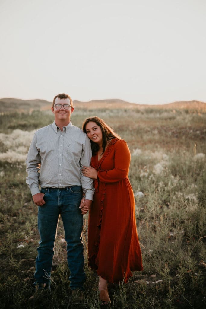 Justin proposing to Mariah at Fort Peck Lake captured by engagement photographer in Glasgow, Montana